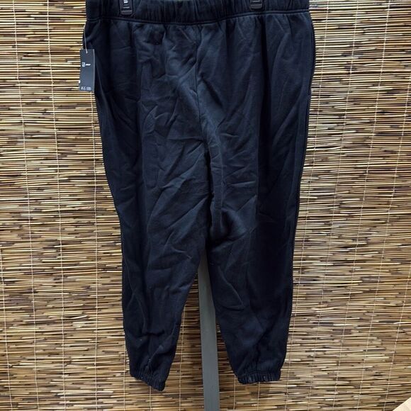 ID Ideology Plus Size Solid Fleece Jogger Pants, Created for Macy's - Deep Black - Picture 3 of 3
